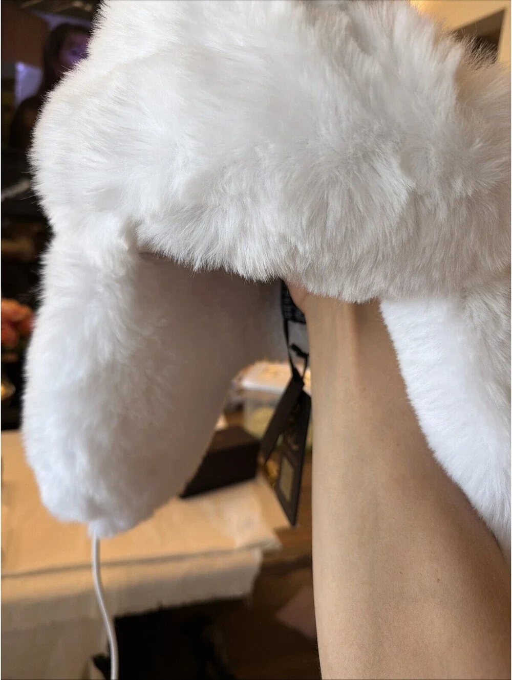 Goldbergh Cher Fluffy$300 White Aviator Hat